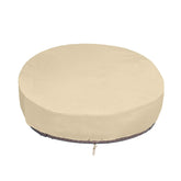 SunPatio round daybed cover shields 75-inch dia from rain and sun.