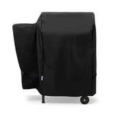 SunPatio pellet grill cover with waterproof material protects against rain and sun.