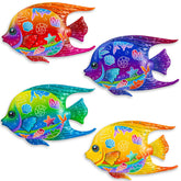 SUNREEK 9-inch green metal fish wall art for vibrant coastal decor.