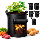 SunVara potato grow bags packaging shown for urban garden setups