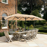 SUPERJARE 13ft outdoor umbrella provides expansive shade for patios and dining areas.
