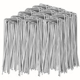 SuperMMarK 6-inch garden stakes securing a lawn edge with strong 11-gauge steel.