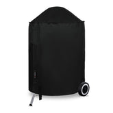 Suphomeware 22-inch grill cover on Weber kettle shields against rain and snow.