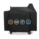 Suphomeware Pit Boss 820PB grill cover in place protecting against rain.