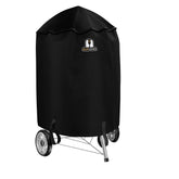 SUPJOYES grill cover front view on Weber 22-inch kettle protects from rain