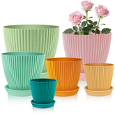 SupKing green 7.5-inch planter with drip tray, ideal for balcony herbs.