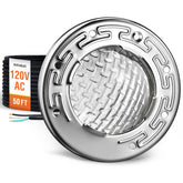 SURAIELEC 6-inch spa light in wet niche for underwater visibility.