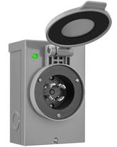 SURAIELEC L14-30P inlet box front view showing connection point for outdoor power.