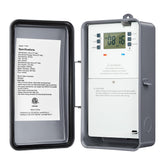 Suraielec pool timer front view with durable outdoor metal casing for weatherproof use.