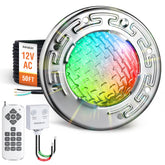 SURAIELEC spa light in a 6-inch wet niche, ideal for seamless pool installations.