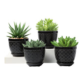 Sureasy ceramic pot front view showing a 4.7-inch planter with drainage for healthy roots