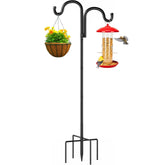 Surprizo double-shepherds-hook 92inch stand expands outdoor hanging options for multiple items