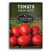 SURVIVAL GARDEN SEEDS Amish Paste seed packet front view for home gardeners.