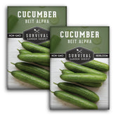 SURVIVAL GARDEN SEEDS Beit Alpha cucumber seed packs for easy home gardening and reliable yields