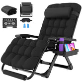 Suteck oversized zero gravity chair front view showcases sturdy frame for outdoor lounging.
