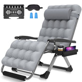 Suteck oversized zero gravity chair front view for outdoor lounging with plush cushion.