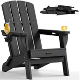 SUUNYN folding Adirondack chair compact design for easy outdoor storage