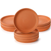 Suwimut terracotta saucer 6-inch, exterior view, catches excess water.