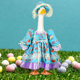 Suzile Easter Egg Goose Outfit on lawn goose adds festive curb appeal