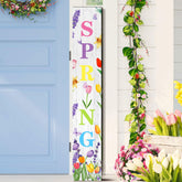 Suzile spring tulip front door sign standing display enhances curb appeal.