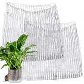 Svepndic root guard baskets installed around a plant to deter burrowing animals.