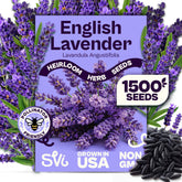 SVI lavender seeds packaging showing abundant non-GMO seeds for home gardens
