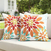 SWANCOCO floral outdoor pillow cover in orange and yellow, weather-resistant for patio furniture