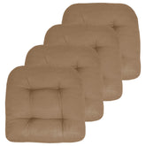 Sweet Home Collection patio cushion 19x19 taupe, top view, enhances outdoor seating comfort.