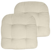 Sweet Home Collection cream patio cushions with tufted 19x19 top for outdoor comfort.