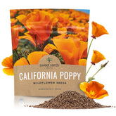 Sweet Yards California orange poppy seeds packet ready for planting.