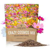 Sweet Yards Cosmos Seeds wildflower mixture bulk shows a large seed packet ready for abundance