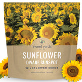 Sweet Yards Dwarf Sunspot seeds in the 1 oz packet, ideal for sunny borders.