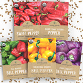 SWEET YARDS organic sweet pepper seed packets group for a colorful garden