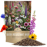 Sweet Yards packaging for deer-resistant wildflower seed mix highlights premium storage and gift-ready design.