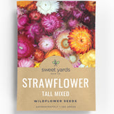 Sweet Yards strawflower tall mixed envelope seeds ready for planting in your garden.