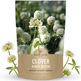 Sweet Yards White Dutch Clover seeds in a 4oz pouch for lush ground cover.