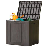 Sweetcrispy deck box with 31-gallon capacity protects patio cushions from weather