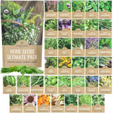 Sweet Yards organic herb seeds variety pack cover for home gardening and fresh flavors