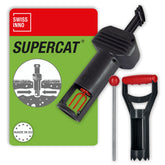 SWISSINNO SuperCat PRO trap front view highlights sturdy outdoor design