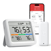 SwitchBot Meter Pro with large screen shows real-time indoor temperature and humidity.