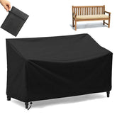SXAOZYRS 2-seater outdoor bench cover protects a patio bench from rain and sun.