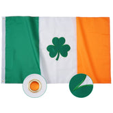 SYII Ireland Shamrock Flag 3x5ft for outdoor display with vibrant color.