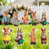 SYITCUN 9-piece Easter bunny decor with colorful elements brightens your front yard.