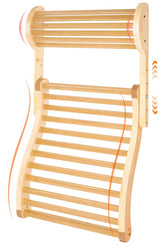 sykart Bamboo Sauna Backrest angle view for improved posture during sessions.