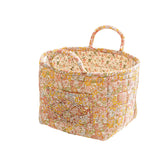 Sylet quilted fabric storage basket with handles, side view, easy access for everyday organization.