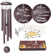 Synhonty 25-inch retirement wind chimes on porch create peaceful outdoor ambiance