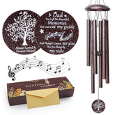 Synhonty Memorial Wind Chimes Dad 25in sways in breeze, soothing memories outdoors.