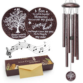 Synhonty memorial wind chimes in outdoor display produce a calming breeze melody.