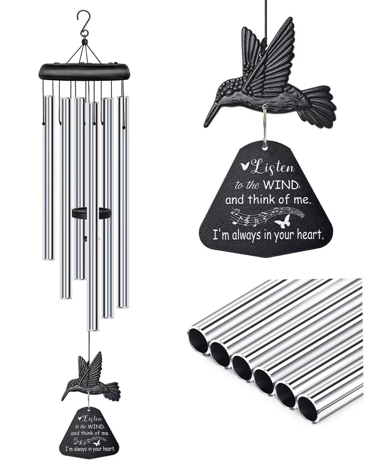 Synhonty sympathy wind chimes outside with deep tones for memorial ambiance