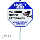 SZhuiyun 24-hour surveillance sign front view boosts deterrence and visibility